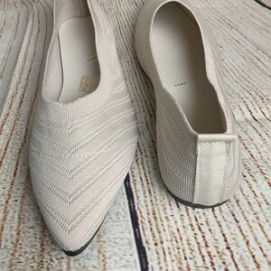 Cream Knit Women's Shoes